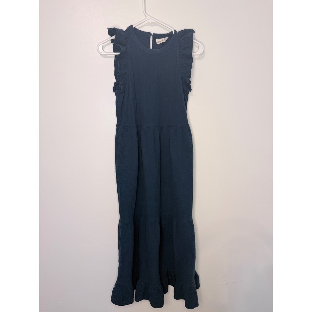 Universal Thread Teal Blue Ruffle Tiered Gauze Midi Dress XS [Excellent]